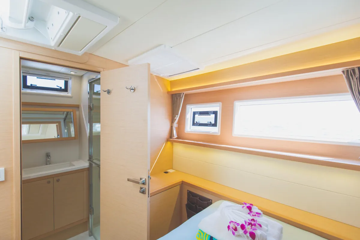 Cabin on Blue Moon, a Lagoon 52 F catamaran at Pa Khlok, Thailand