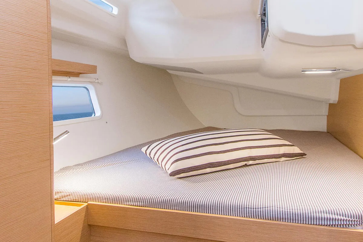 Cabin on Dafne, a Hanse 418 sailboat at Marmaris, Turkey
