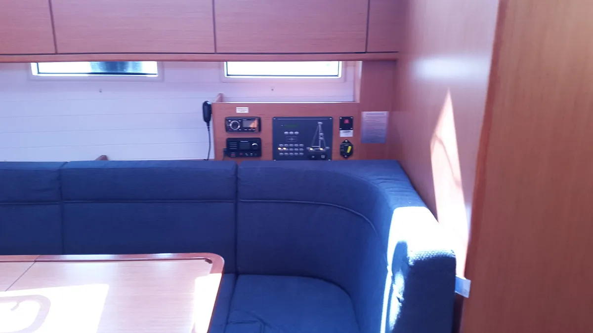 Salon of Okyalos, a Bavaria Cruiser 46 sailboat at Lavreotiki Municipal Unit, Greece