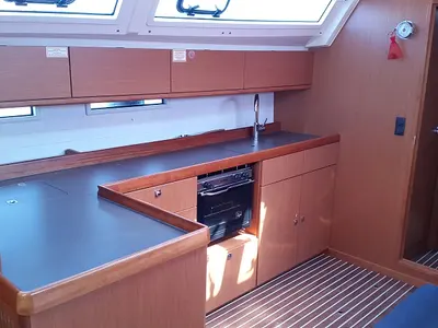 Galley of Okyalos, a Bavaria Cruiser 46 sailboat at Lavreotiki Municipal Unit, Greece