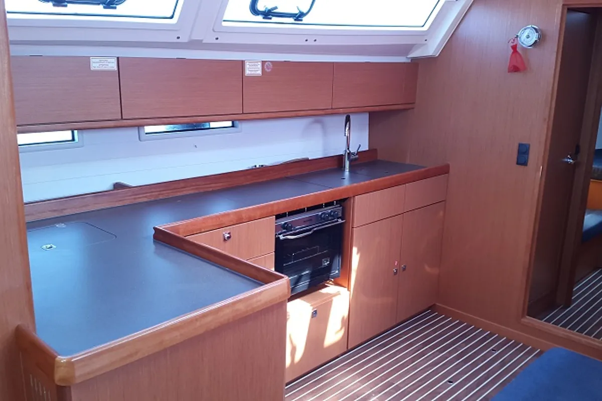 Galley of Okyalos, a Bavaria Cruiser 46 sailboat at Lavreotiki Municipal Unit, Greece