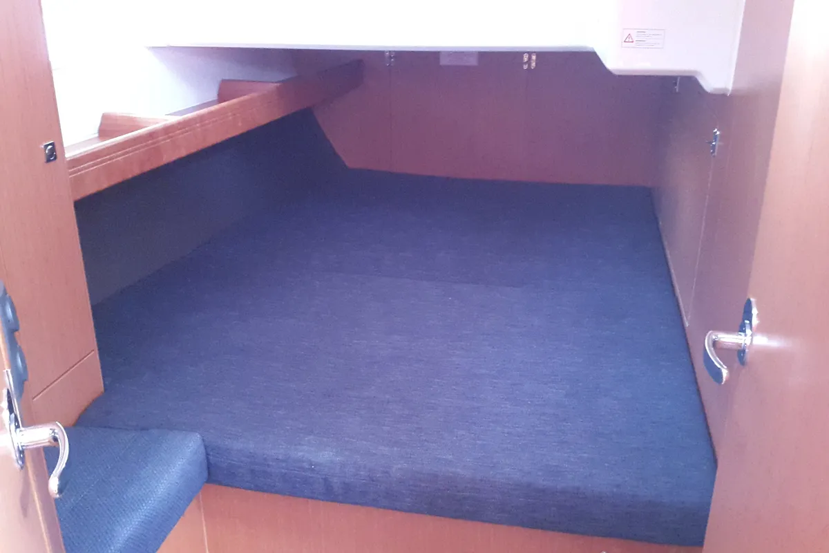 Cabin on Okyalos, a Bavaria Cruiser 46 sailboat at Lavreotiki Municipal Unit, Greece