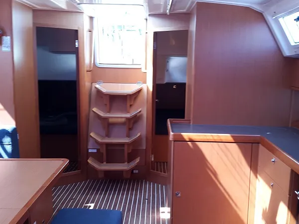 Salon of Okyalos, a Bavaria Cruiser 46 sailboat at Lavreotiki Municipal Unit, Greece