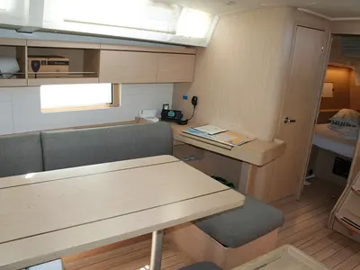 Salon of Röde Orm, a Beneteau Oceanis 46.1 sailboat at Dubrovnik, Croatia