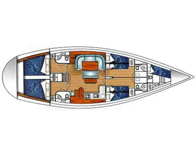Floor plan of Joseph, a Ocean Star 51.2 sailboat at Athens, Greece