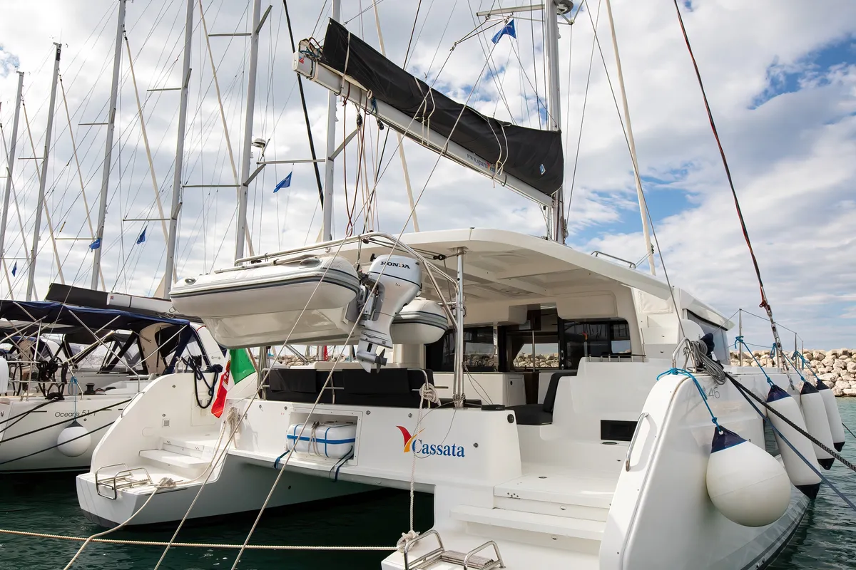 Exterior view of Cassata - Standard Line, a Lagoon 46 catamaran at Salerno, Italy