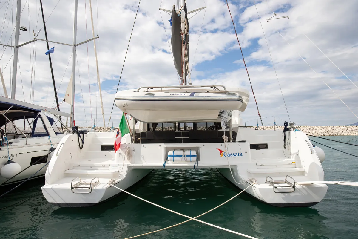 Exterior view of Cassata - Standard Line, a Lagoon 46 catamaran at Salerno, Italy