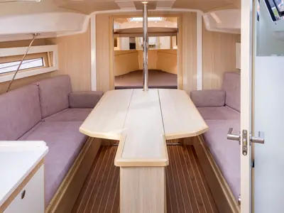 Salon of Fuledzki Rog, a Northman Maxus 34 sailboat at Sztynort, Poland