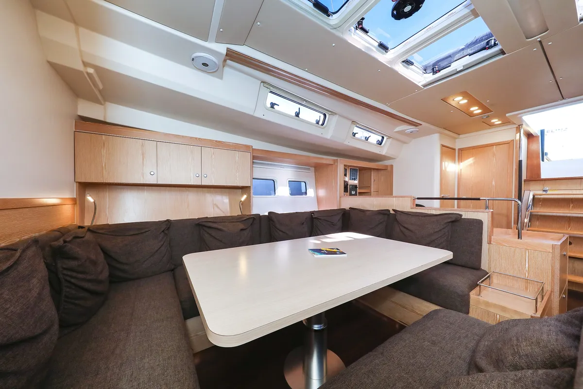 Salon of Vidar, a Hanse 575 - 3 + 1 cab. sailboat at Trogir, Croatia