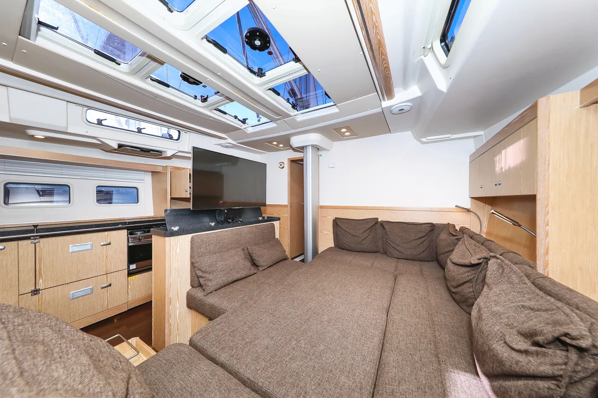 Salon of Vidar, a Hanse 575 - 3 + 1 cab. sailboat at Trogir, Croatia