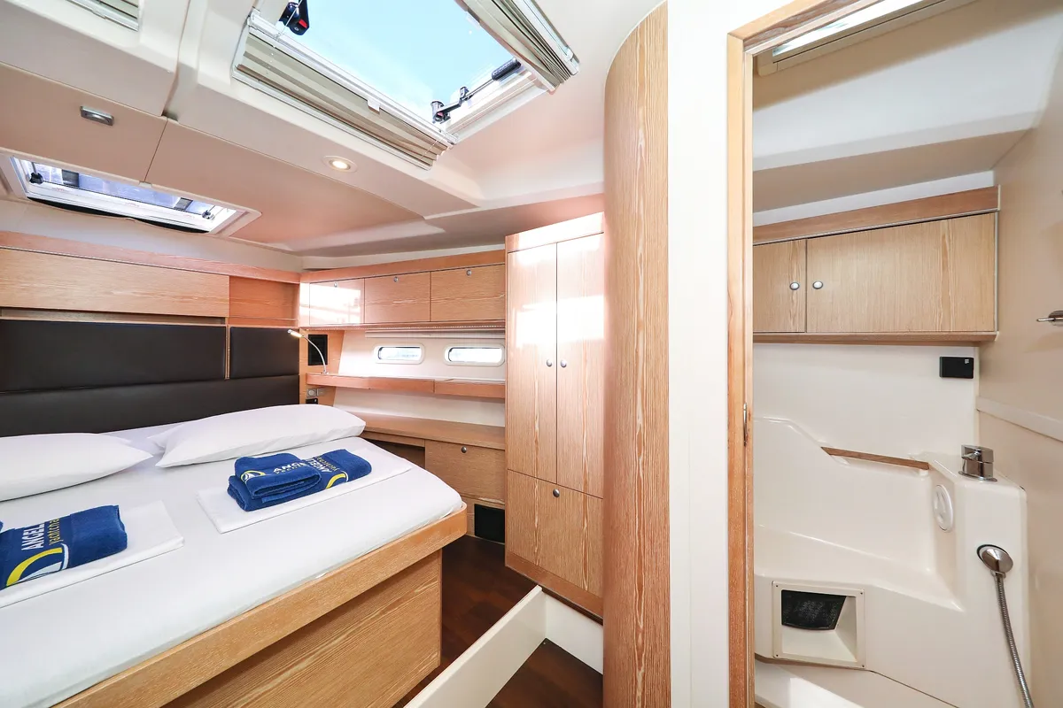 Cabin on Vidar, a Hanse 575 - 3 + 1 cab. sailboat at Trogir, Croatia