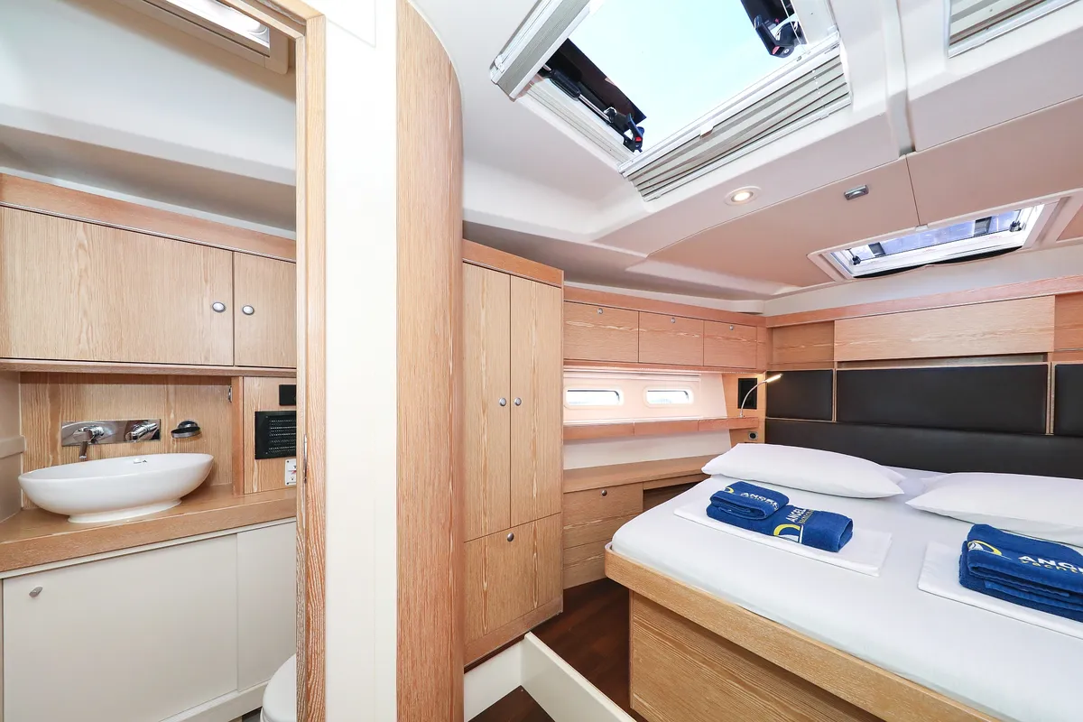 Cabin on Vidar, a Hanse 575 - 3 + 1 cab. sailboat at Trogir, Croatia