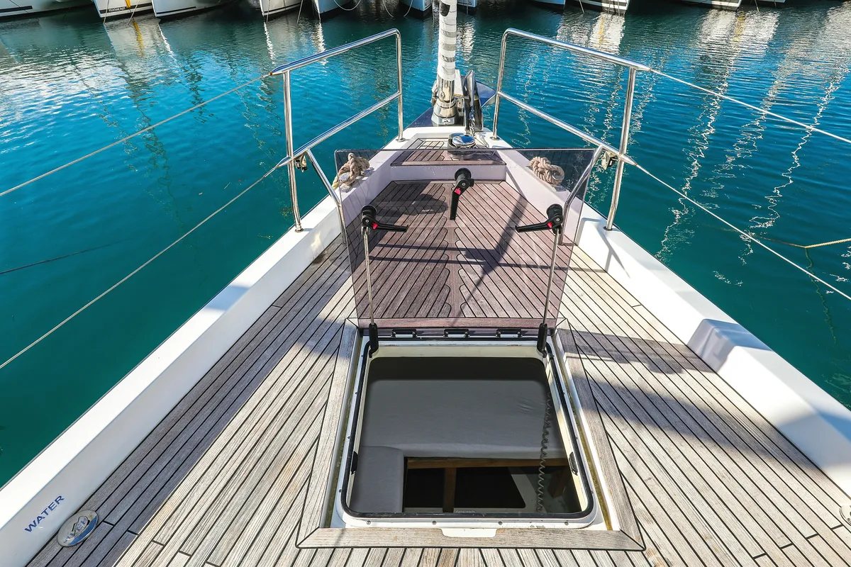 Deck of Vidar, a Hanse 575 - 3 + 1 cab. sailboat at Trogir, Croatia