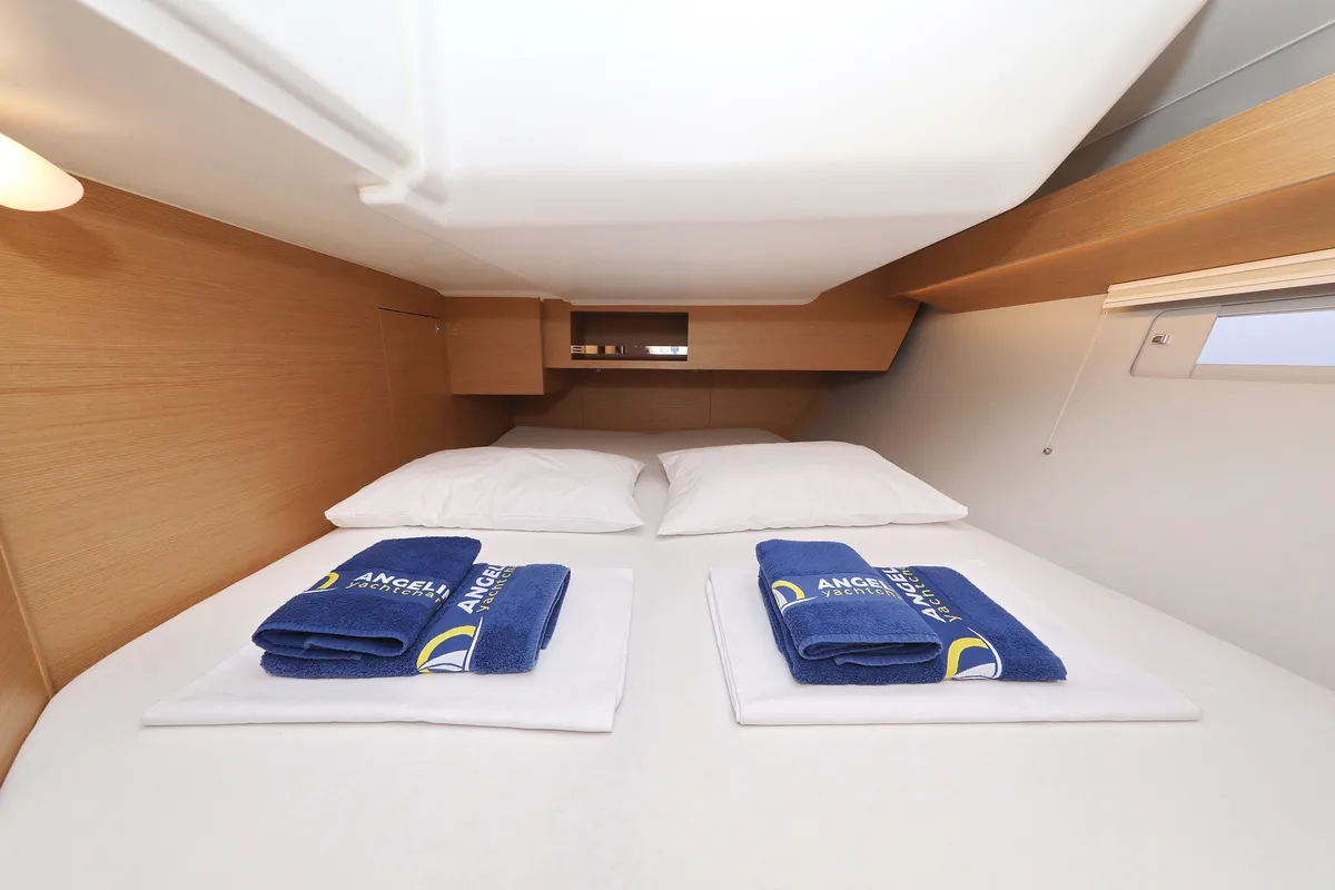 Cabin on Good Friends, a Dufour 430 GL sailboat at Grad Trogir, Croatia