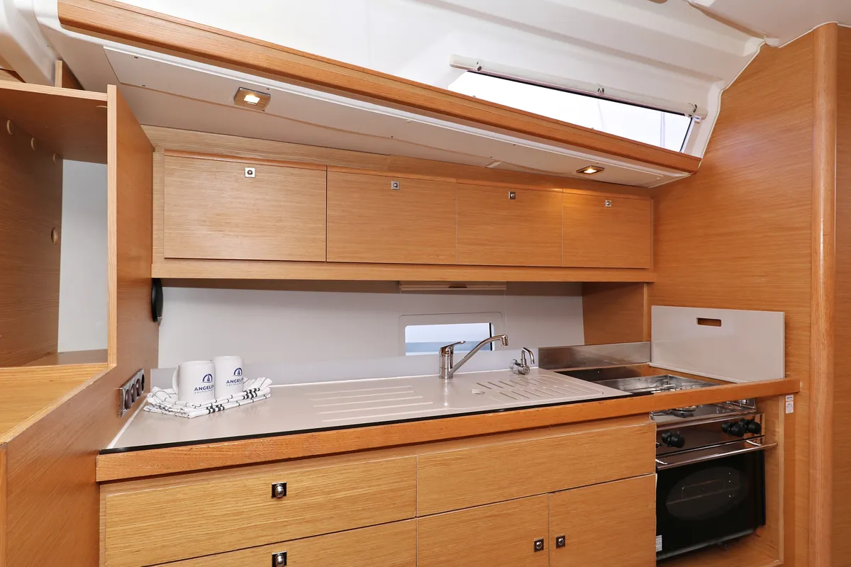 Galley of Good Friends, a Dufour 430 GL sailboat at Grad Trogir, Croatia