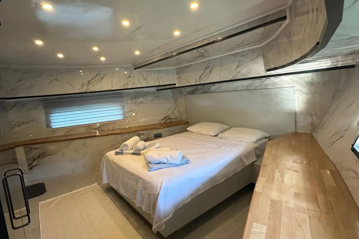 Cabin on Lagertha, a Custom Made MY Lagertha motor yacht at Fethiye, Turkey