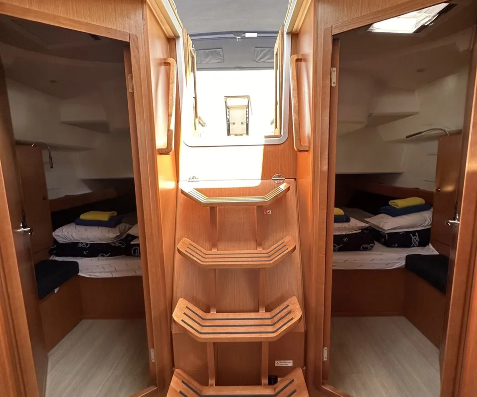 Cabin on Iskra, a Bavaria Cruiser 46 sailboat at Split, Croatia