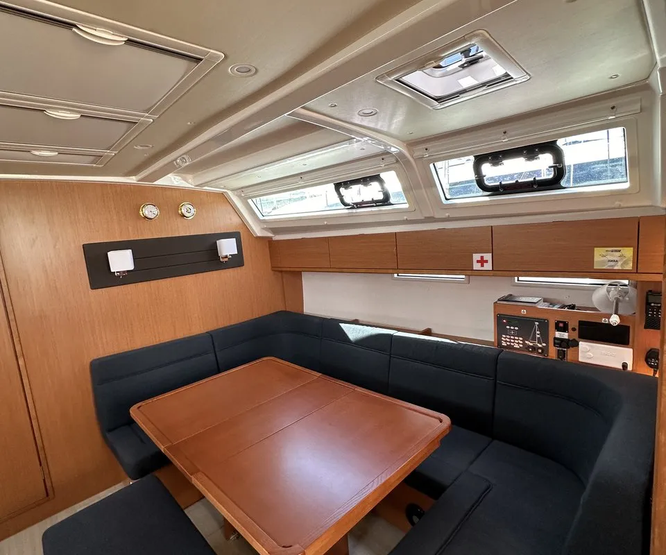 Salon of Iskra, a Bavaria Cruiser 46 sailboat at Split, Croatia
