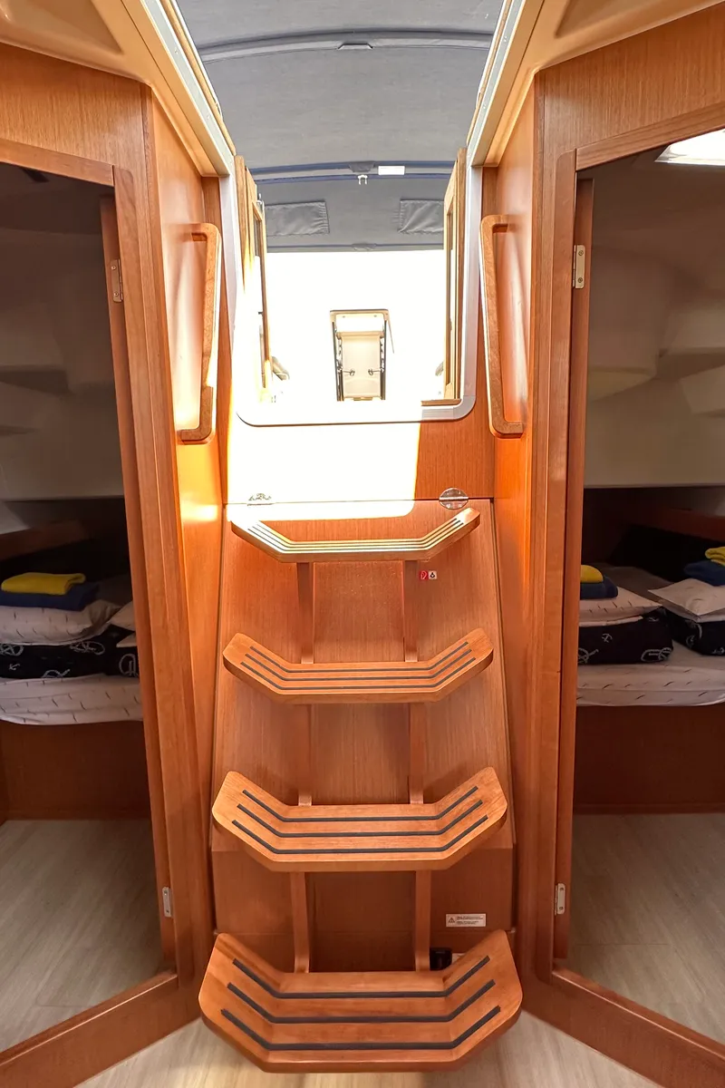 Cabin on Iskra, a Bavaria Cruiser 46 sailboat at Split, Croatia