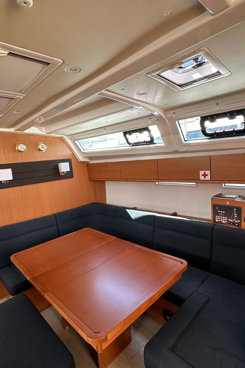Salon of Iskra, a Bavaria Cruiser 46 sailboat at Split, Croatia