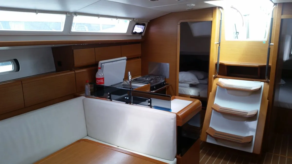 Galley of Libera, a Jeanneau Sun Odyssey 439 sailboat at Općina Sukošan, Croatia