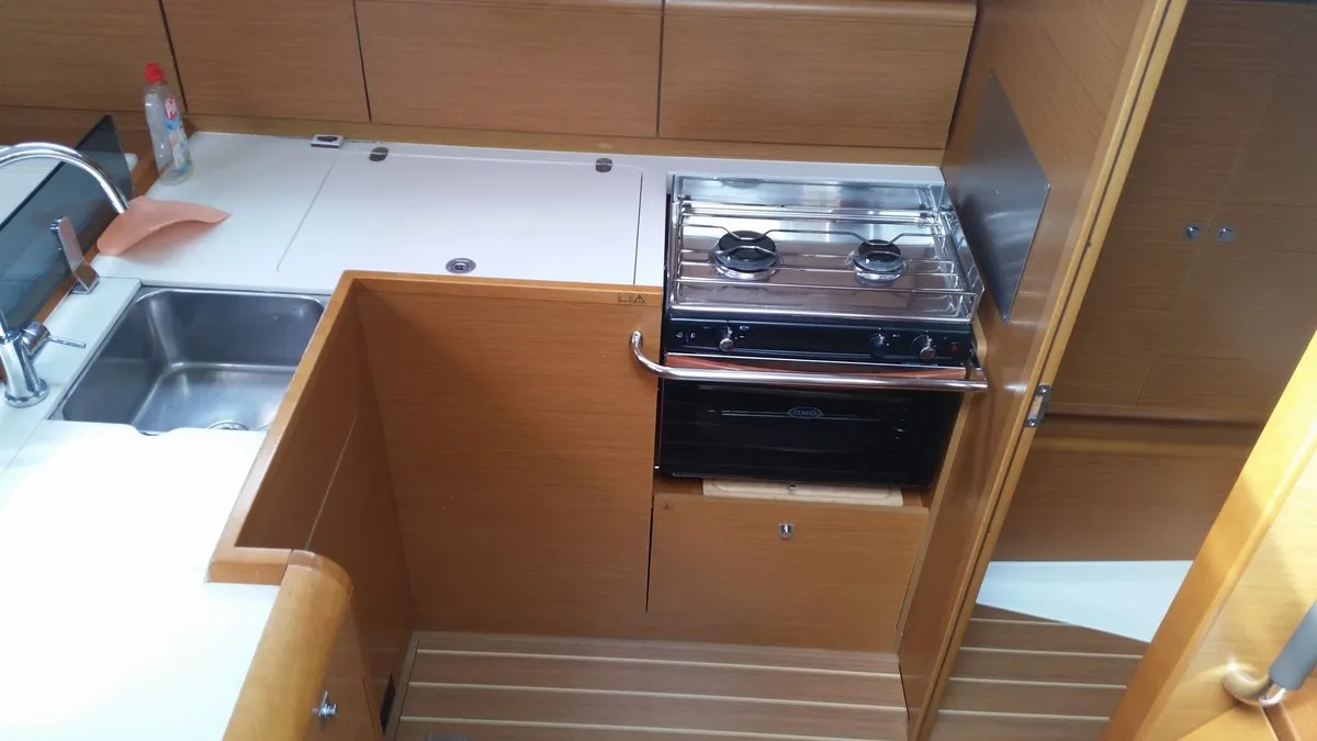 Galley of Libera, a Jeanneau Sun Odyssey 439 sailboat at Općina Sukošan, Croatia