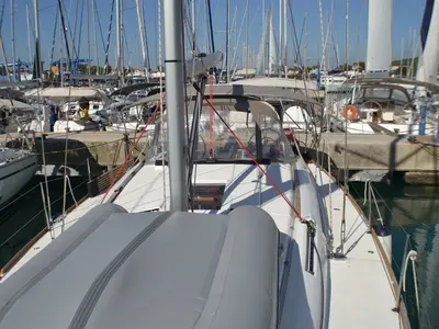 Deck of Libera, a Jeanneau Sun Odyssey 439 sailboat at Općina Sukošan, Croatia