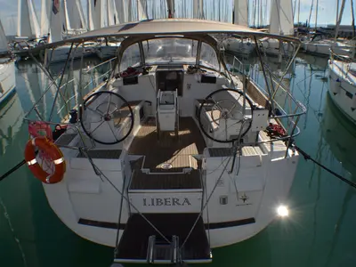 Cockpit of Libera, a Jeanneau Sun Odyssey 439 sailboat at Općina Sukošan, Croatia