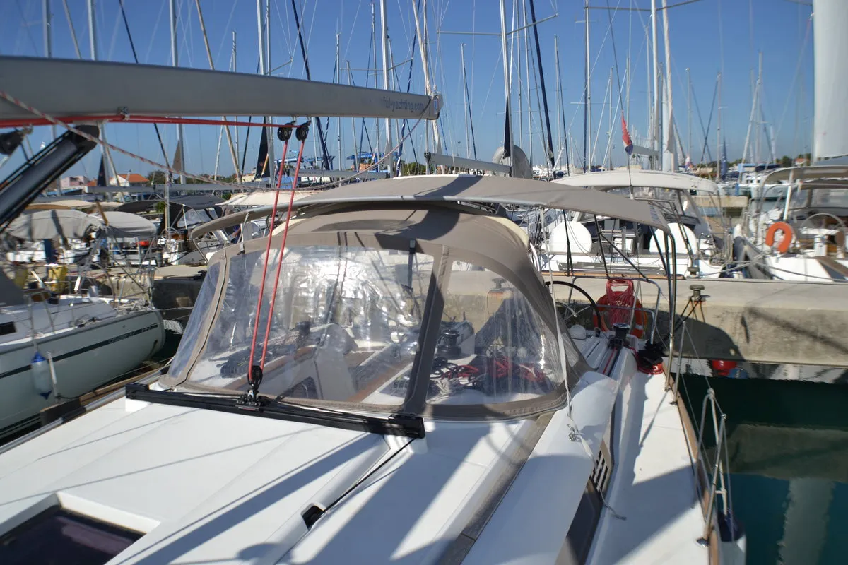 Deck of Libera, a Jeanneau Sun Odyssey 439 sailboat at Općina Sukošan, Croatia