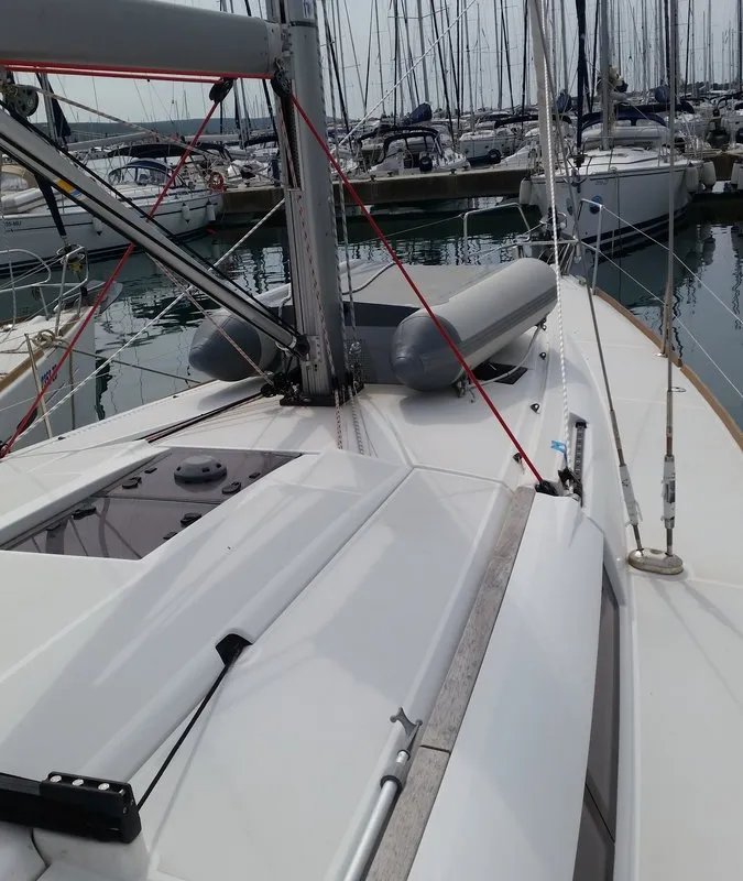 Deck of Libera, a Jeanneau Sun Odyssey 439 sailboat at Općina Sukošan, Croatia