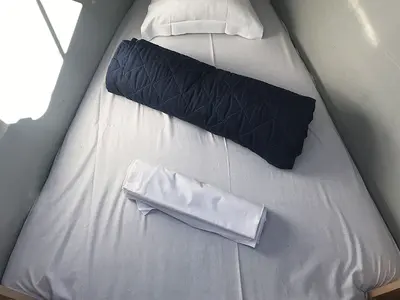 Cabin on Corona Borealis, a Lagoon 450 Fly catamaran at Nettuno, Italy