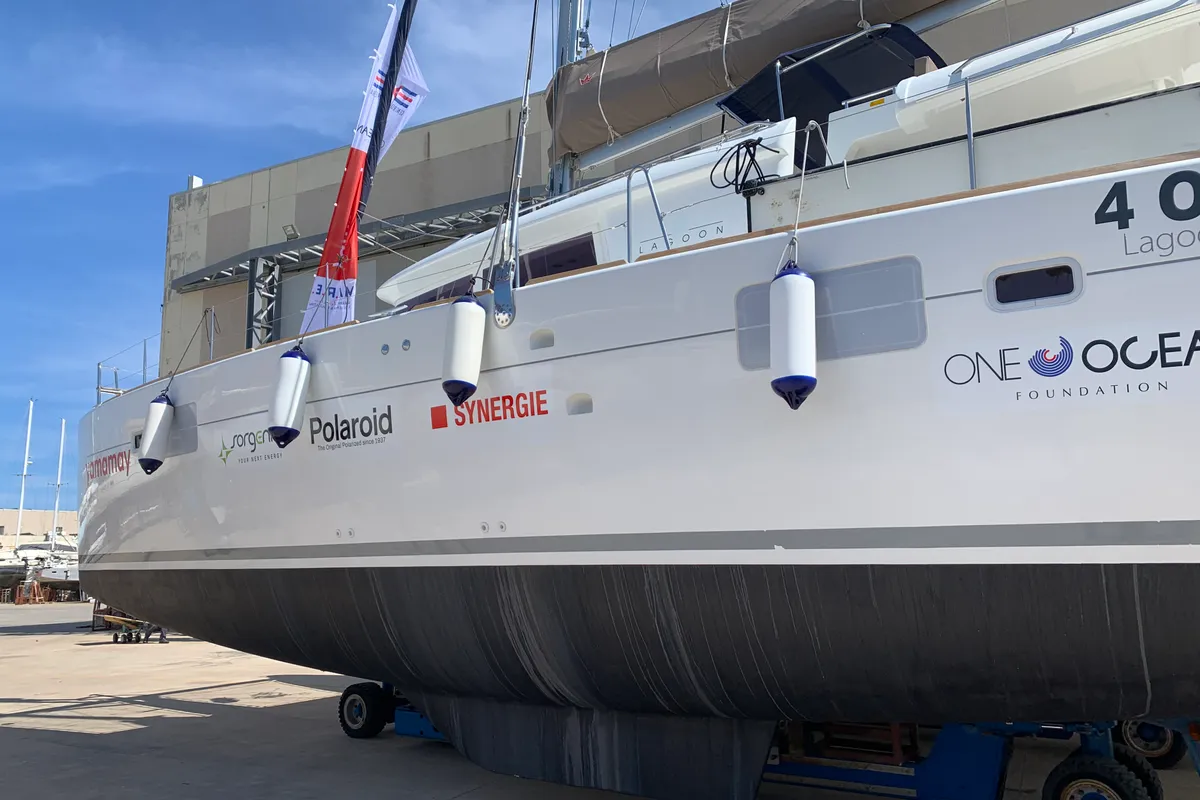 Corona Borealis, a Lagoon 450 Fly catamaran at Nettuno, Italy