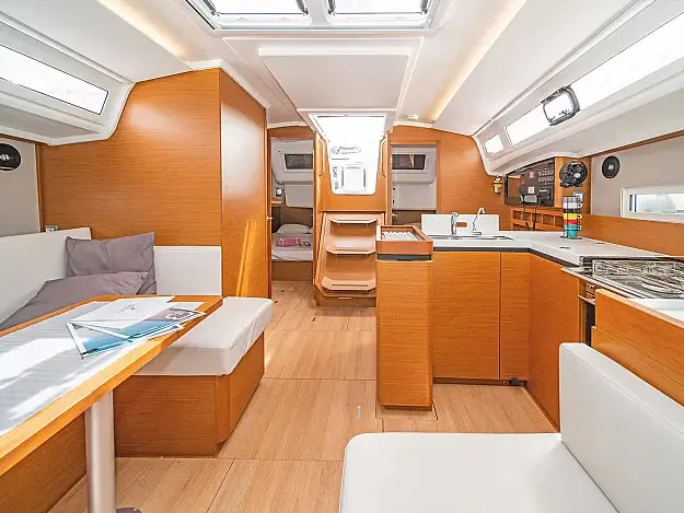 Salon of Henry Every, a Jeanneau Sun Odyssey 410 sailboat at Municipal Unit of Rhodes, Greece