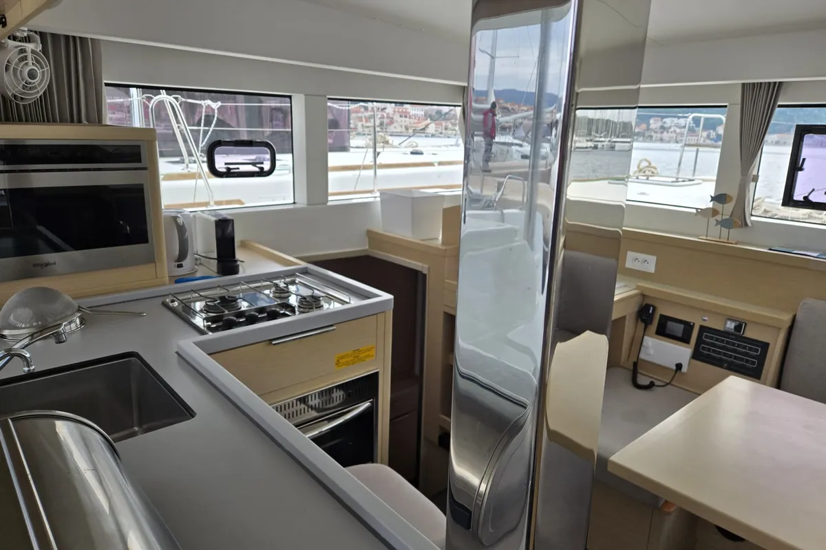 Galley of Lubina, a Lagoon 40 catamaran at Općina Marina, Croatia