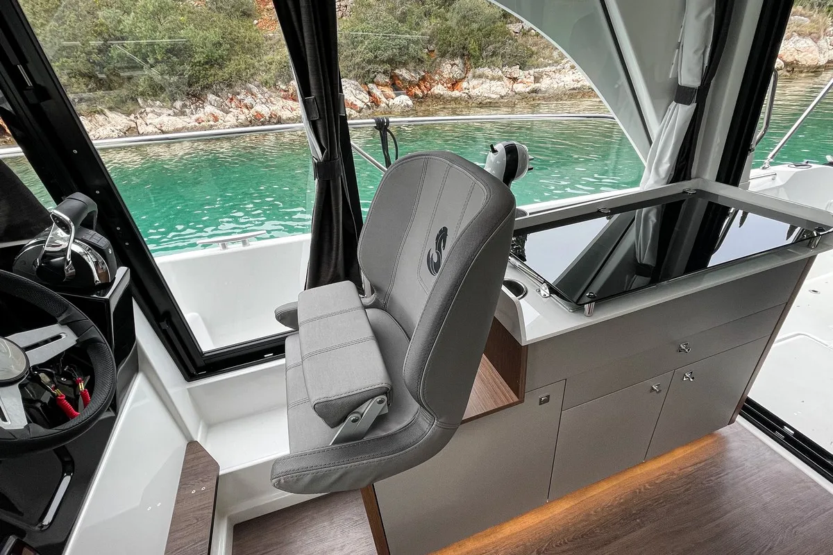 Salon of ARYA, a Beneteau Antares 9 OB motorboat at Split, Croatia