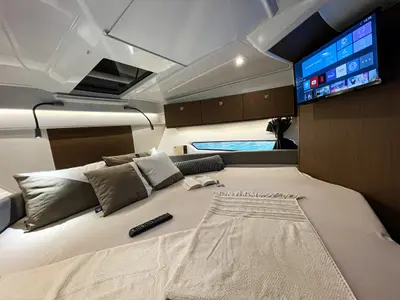 Cabin on ARYA, a Beneteau Antares 9 OB motorboat at Split, Croatia