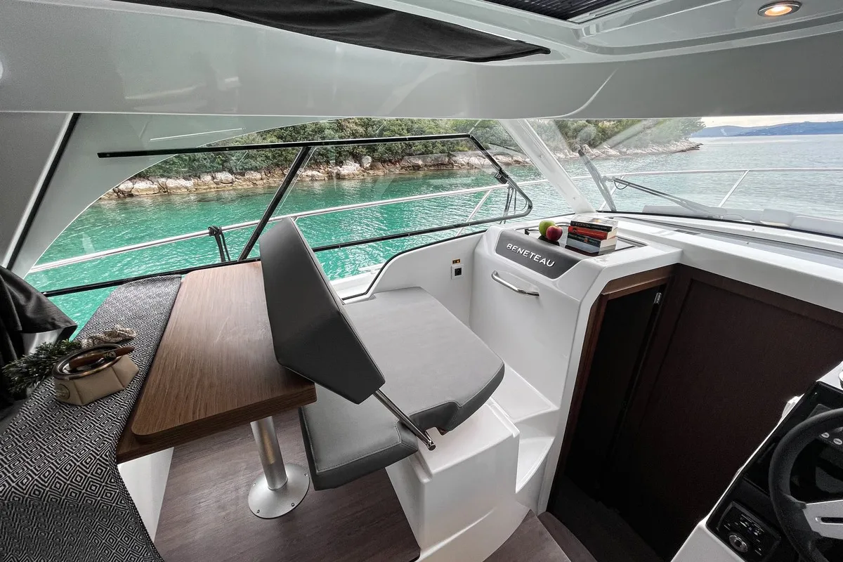 Salon of ARYA, a Beneteau Antares 9 OB motorboat at Split, Croatia