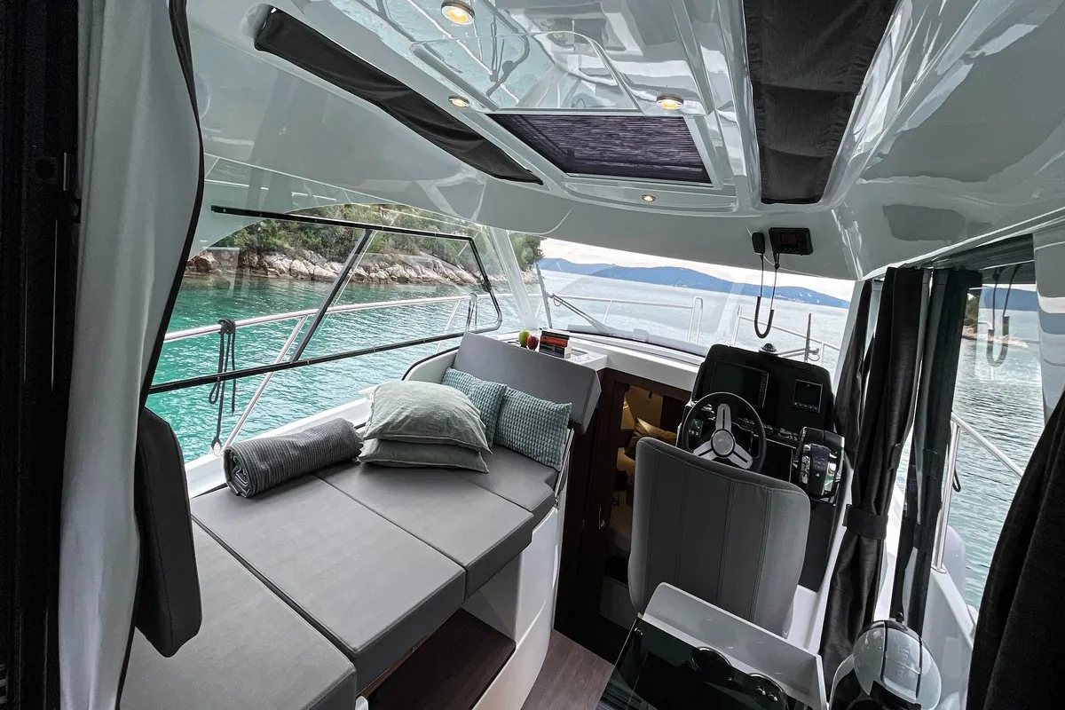 Salon of ARYA, a Beneteau Antares 9 OB motorboat at Split, Croatia
