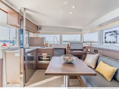 Salon of AF-LAG40, a Lagoon 40 catamaran at Municipal Unit of Lefkada, Greece