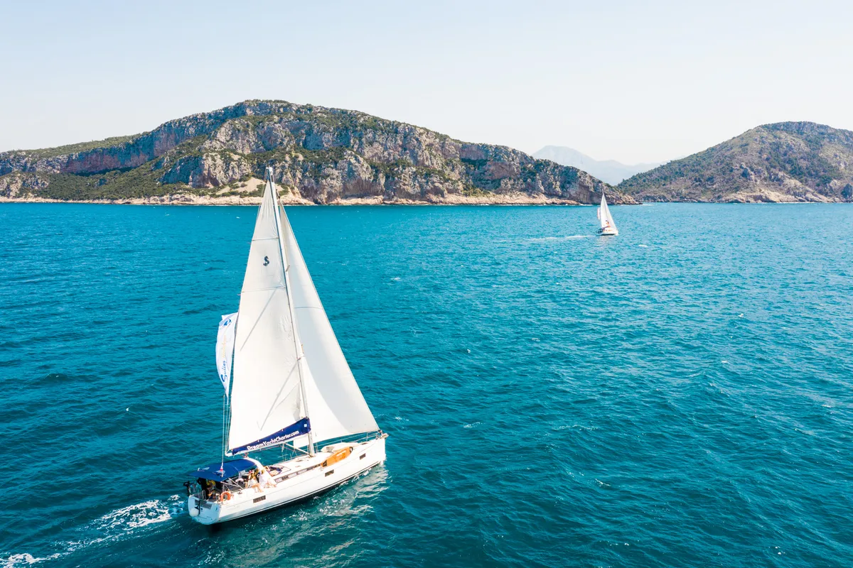 Exterior view of Beneteau Oceanis 48, a sailboat at Kaštela, Croatia