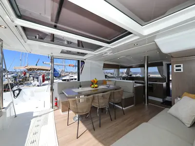 Salon of Altair, a Bali 4.2 catamaran at Grad Biograd na Moru, Croatia