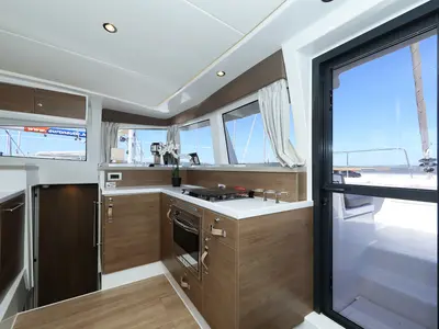 Galley of Altair, a Bali 4.2 catamaran at Grad Biograd na Moru, Croatia