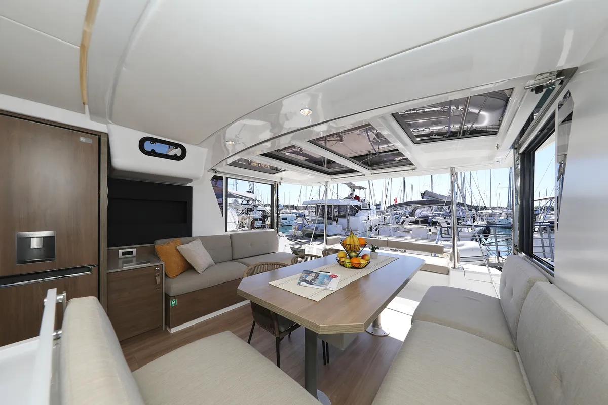 Salon of Altair, a Bali 4.2 catamaran at Grad Biograd na Moru, Croatia
