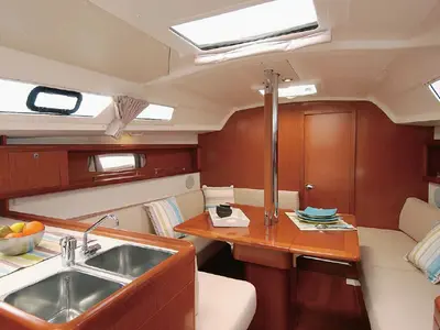 Salon of Christiana, a Beneteau Oceanis 34 sailboat at Municipal Unit of Nea Peramos, Greece