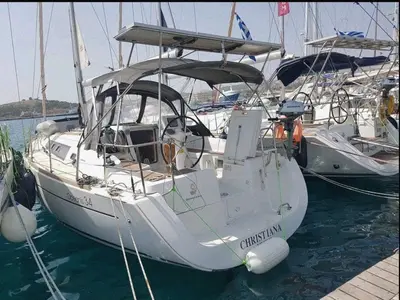 Exterior view of Christiana, a Beneteau Oceanis 34 sailboat at Municipal Unit of Nea Peramos, Greece