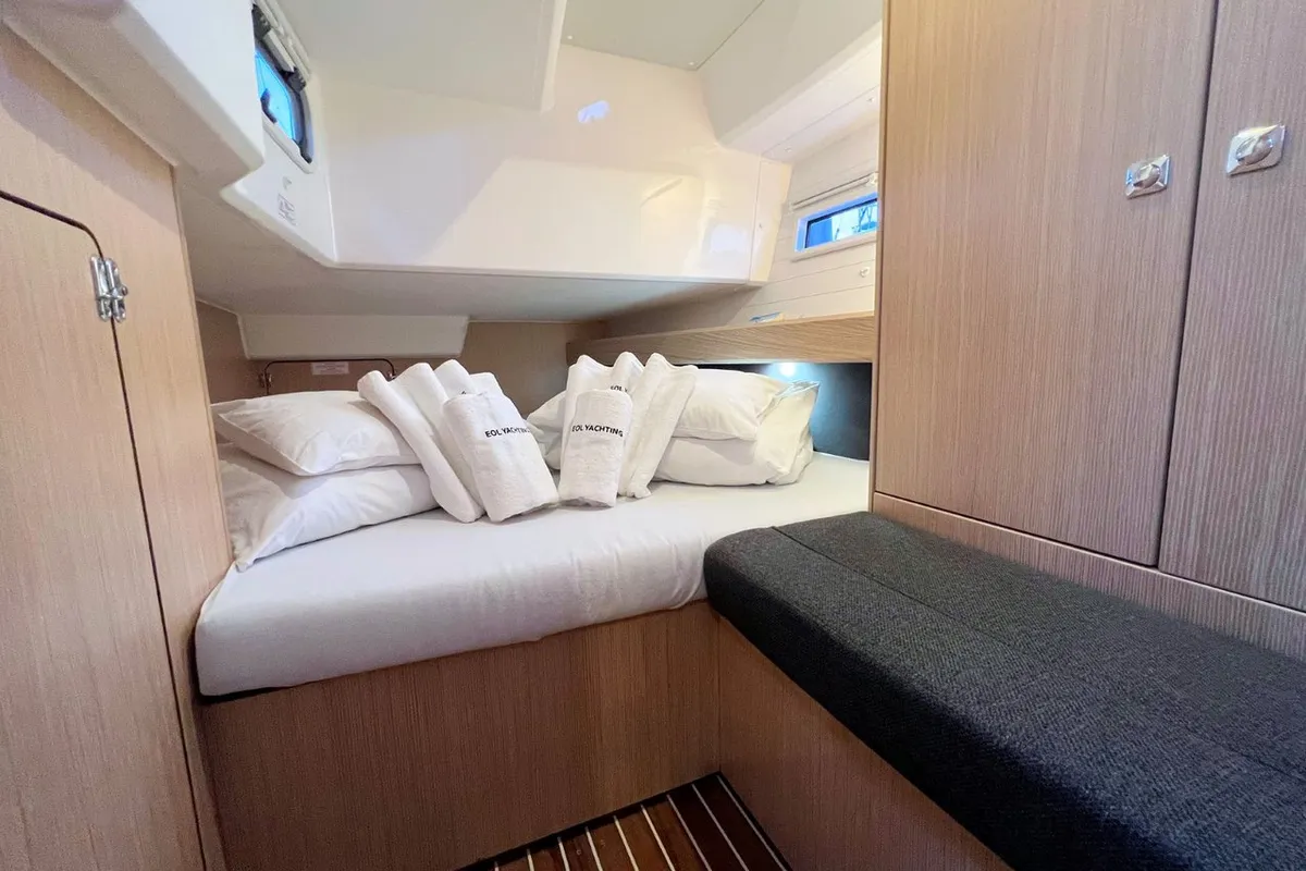 Cabin on Panda III, a Bavaria Cruiser 41 sailboat at Grad Pula, Croatia