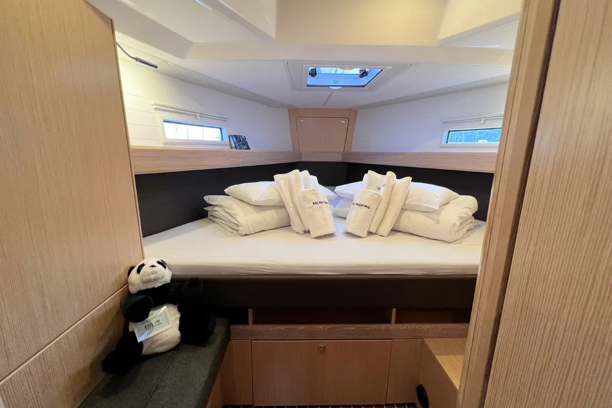 Cabin on Panda III, a Bavaria Cruiser 41 sailboat at Grad Pula, Croatia