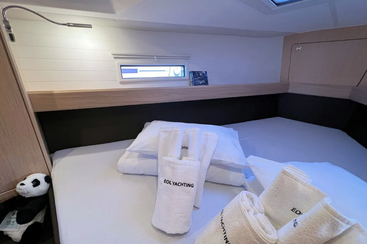 Cabin on Panda III, a Bavaria Cruiser 41 sailboat at Grad Pula, Croatia
