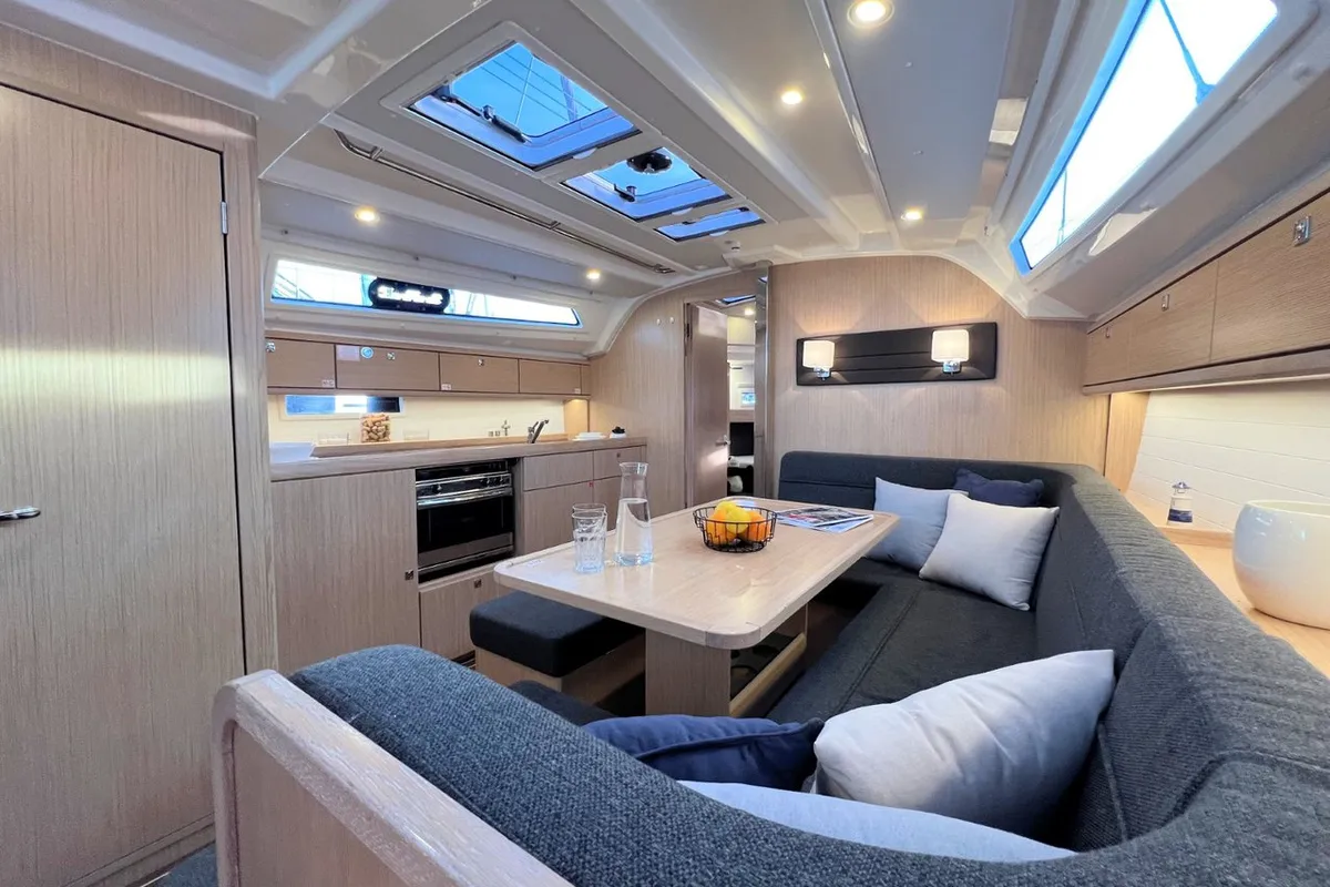 Salon of Panda III, a Bavaria Cruiser 41 sailboat at Grad Pula, Croatia