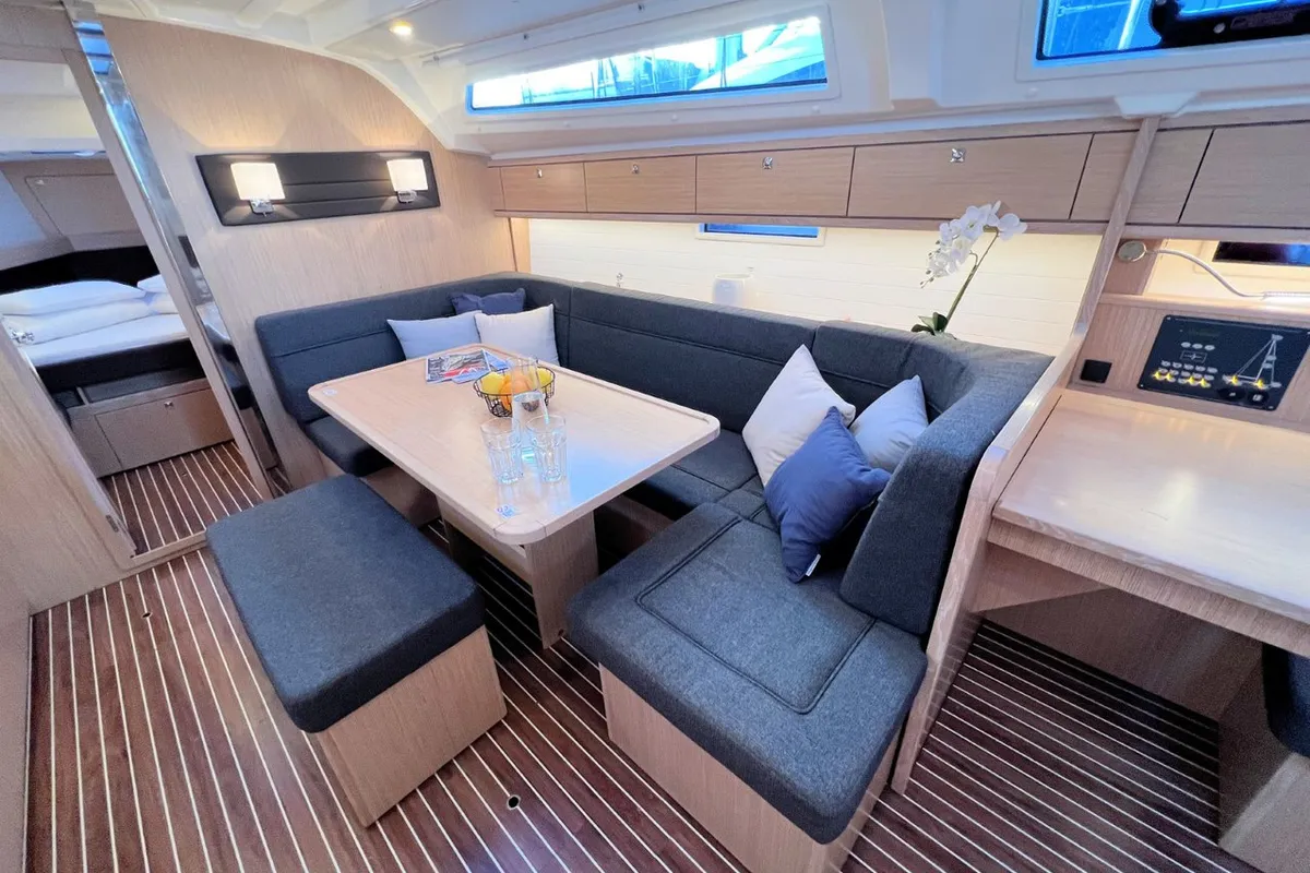Salon of Panda III, a Bavaria Cruiser 41 sailboat at Grad Pula, Croatia